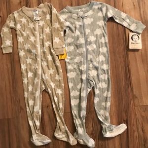 2x Organic Gerber footie pajamas New 12m
